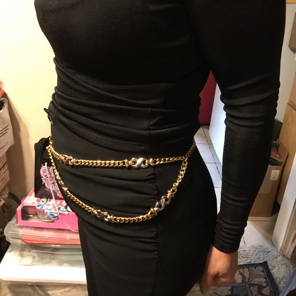 Vintage Gold Chain Drop Belt